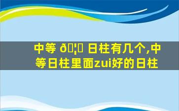 中等 🦁 日柱有几个,中等日柱里面zui
好的日柱